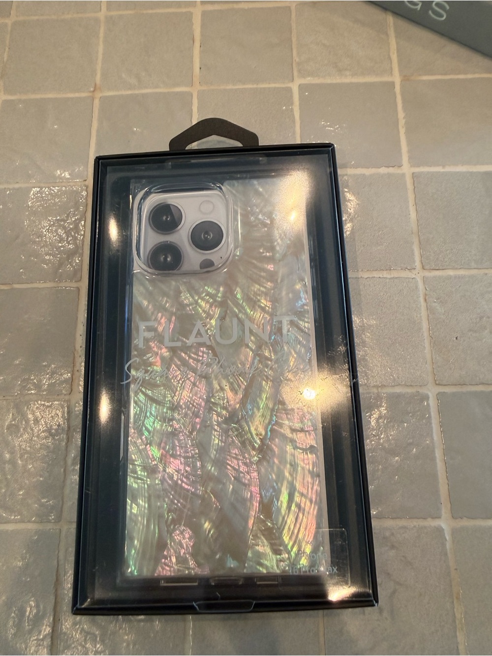 LAUT Iridescent Shell Phone Case - Silver Opal Effect